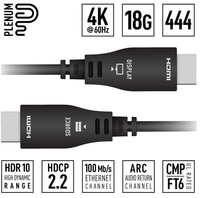 Key Digital 262ft (80m) 4K 18Gbps Plenum Optical HDMI Cable - KD-AOCH262P