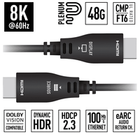 Key Digital 33ft (10m) 8K 48Gbps Plenum Optical HDMI Cable  - KD-AOCH33P