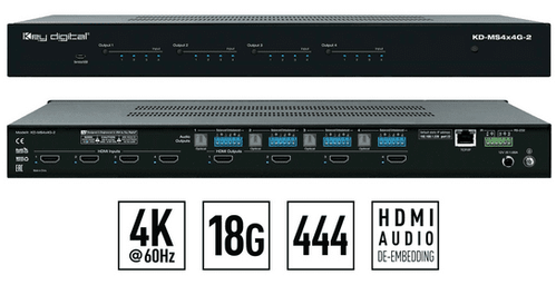 Key Digital 4 Input 4 Output HDMI Matrix Switch  - KD-MS4x4G-2
