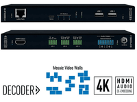 Key Digital 4K AV over IP System Decoder with PoE, Audio De-Embedding and Pre-Amp, Mosaic Video Walls  - KD-IP1022DEC-II