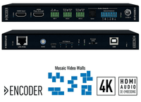 Key Digital 4K AV over IP System Encoder with PoE, HDMI Pass-through, Audio De-Embedding and Pre-Amp, Mosaic Video Walls - KD-IP1022ENC-II