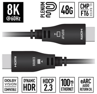 Key Digital 66ft (20m) 8K 48Gbps Plenum Optical HDMI Cable  - KD-AOCH66P