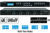 Key Digital Multi-View Tiling Processor Matrix with 4 HDMI Inputs and 4 Outputs  - KD-MLV4x4Pro