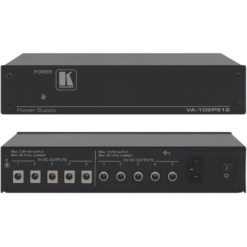 Kramer 10?Port Universal 12 and 5 Volt Power Supply - VA-102P512/110V