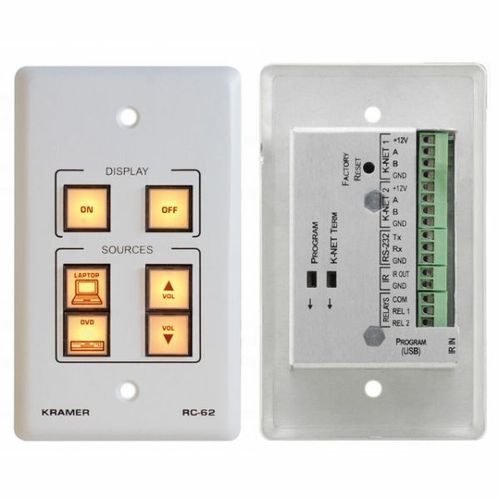Kramer 6-Button Room Controller with Printed Group Labels - RC-62(B)