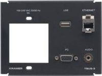 Kramer nner Frame for 1 power socket. Includes:  3 X blank inserts. - T3F-1S