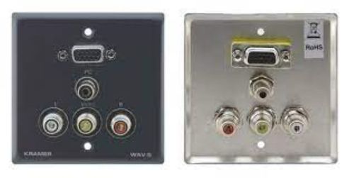 Kramer Passive Wall Plate - 15-pin HD, 3.5mm & 3 RCA - WAV-5/US(G)