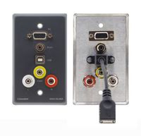 Kramer Passive Wall Plate - 15-pin HD, 3.5mm, USB & 3 RCA - WAV-6UBA/US(G)