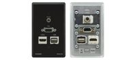 Kramer Passive Wall Plate - 15-pin HD (F/F), 3.5mm & HDMI - WXA-H/US-D(B)