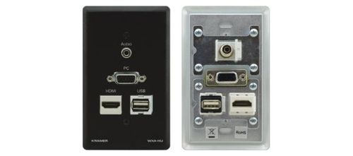Kramer Passive Wall Plate - 15-pin HD (F/F), 3.5mm & HDMI - WXA-H/US-D(B)