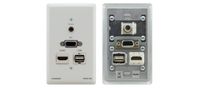 Kramer Passive Wall Plate - 15-pin HD (F/F), 3.5mm & HDMI - WXA-H/US(W)