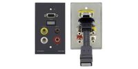 Kramer Passive Wall Plate - HDMI, 15-pin HD, 3.5mm STEREO AUDIO & - WAV-6H/US(B)