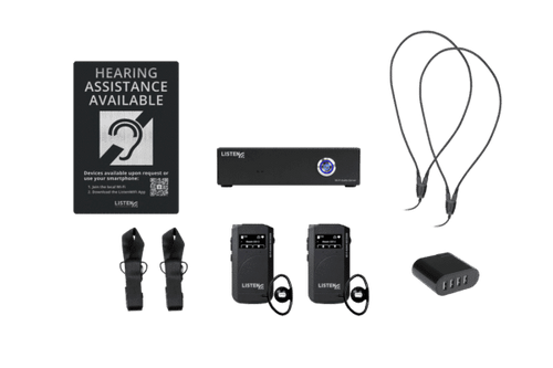 Listen Technologies 2 Channel Wi-Fi System with 2 receivers (Dante) - LWS-02-A1-D