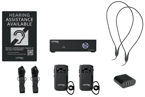 Listen Technologies 2 Channel Wi-Fi System with 2 receivers - LWS-02-A1