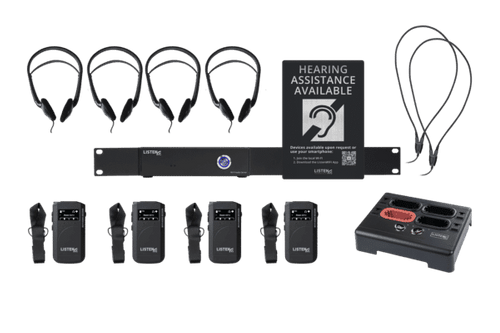 Listen Technologies 2 Channel Wi-Fi System with 4 receivers (Dante) - LWS-04-A1-D