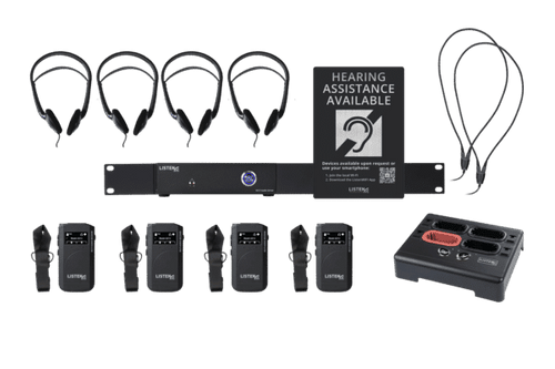 Listen Technologies 2 Channel Wi-Fi System with 4 receivers - LWS-04-A1