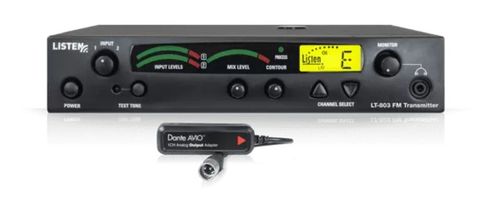 Listen Technologies Stationary 3-Channel RF Transmitter (72 MHz) (Dante) - LT-803-072-01-D