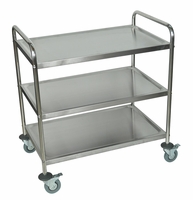 Luxor 37"H Large Stainless Steel Cart - 3 Shelves - ST-3