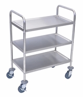 Luxor 37"H Stainless Steel Cart - Three Shelves - L100S3