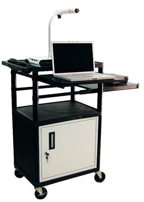 Luxor Audio Visual Cart with Pull Out Stand & Cabinet - LP42CLPE