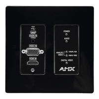 N2300 Series 4K UHD Video Over IP Decor Style Wallplate Encoder with KVM, PoE, Black - FGN2315-WP-BL