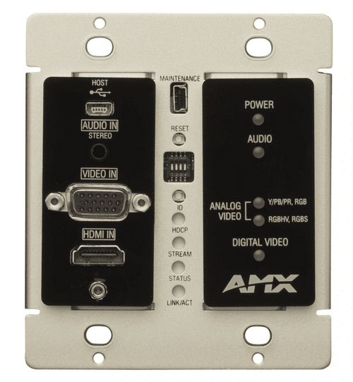 N2300 Series 4K UHD Video Over IP Decor Style Wallplate Encoder with KVM, PoE, White - FGN2315-WP-WH