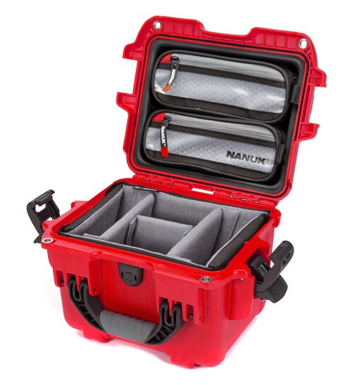Nanuk Case 908 w/lid org, w/divider - Red 908S-060RD-0A0