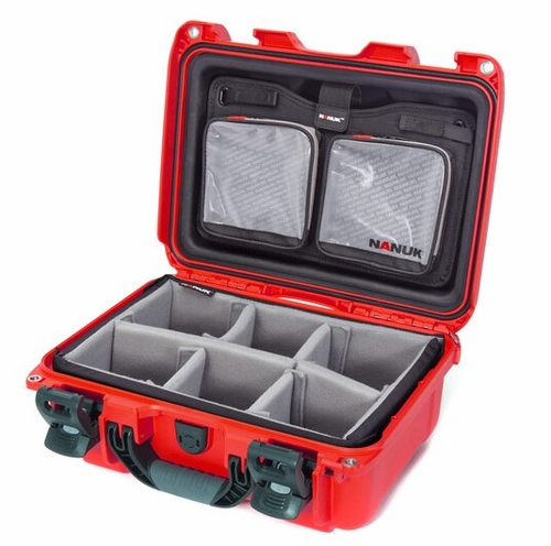 Nanuk Case 915 w/lid org, w/divider - Red 915S-060RD-0A0