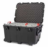 Nanuk Case 975 - No pull handle, with (W)heels, w/padded divider - BK - 975W-020BK-0A0