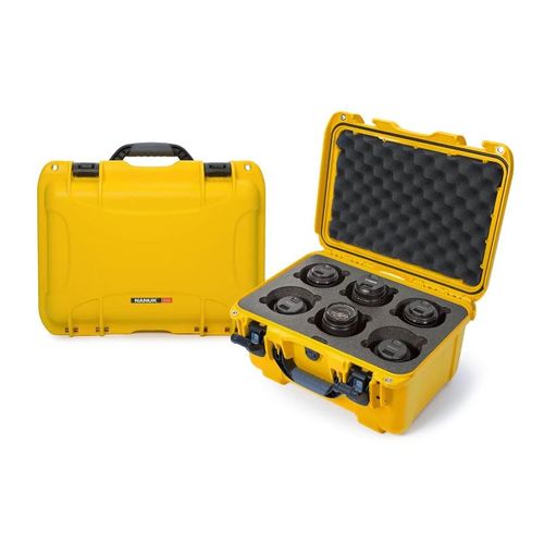 Nanuk Case w/foam insert for 6 Lens - Yellow-918S-080YL-0A0-19337