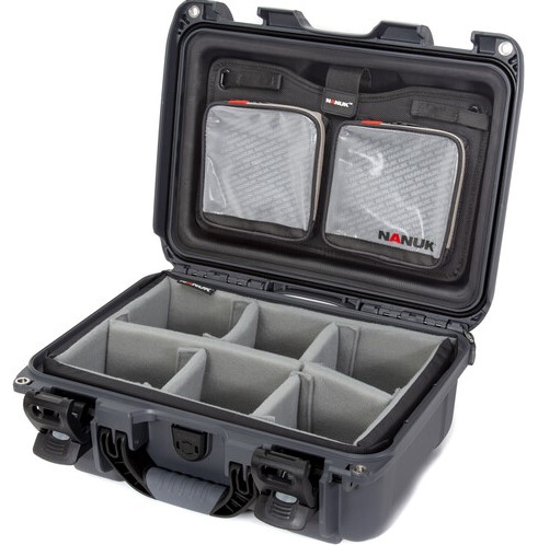 Nanuk Case w/lid org. - w/divider - Graphite-918S-060GP-0A0