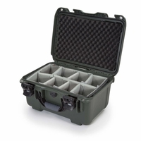 Nanuk Case w/padded divider - Olive-918S-020OL-0A0