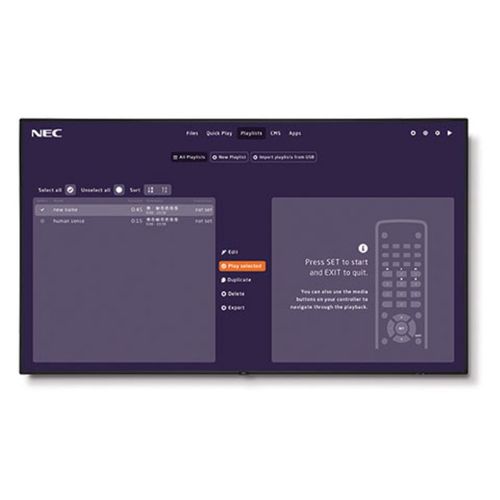 NEC 4K UHD Display with integrated SoC MediaPlayer w/ CMS platform - C981Q-MPI