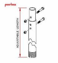 Peerless 4'-6' adjustable extension column for Multi-Display units ADD0406