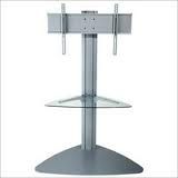Peerless Flat Panel TV Floor Stand w/ 1 Clear Glass Shelf SGLS01