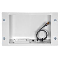 Peerless In-Wall Large Metal botx with 1 Knock Out and Power Outlet (White) - IBA2AC-W