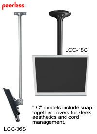Peerless LCD Ceiling Mount with Cable Management Covers, 18" to 30" Adjustable Height LCC-18-C