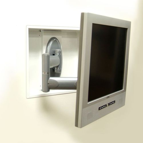 Premier AM50B Articulating Mount with White INW-AM200 In-Wall Storage Box Bundle - AM50-INW