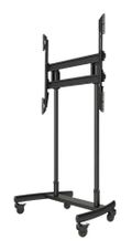 Premier Mounts NEW -- Large Format Mobile Cart (Chrome Poles) for Flat Panel Displays up to 300 lbs., - LFC-L