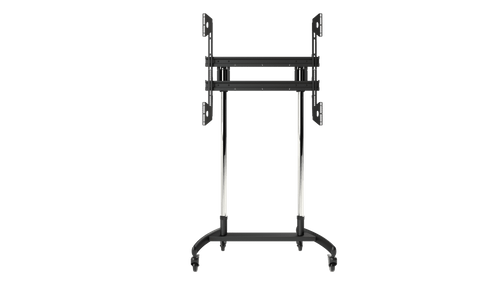 Premier Mounts NEW -- Large Format Mobile Cart (Chrome Poles) for Flat Panel Displays up to 300 lbs., - LFC-L