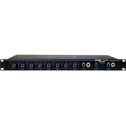 Shure Eight-Channel Microphone Mixer with EQ per Channel, AC only, One Rack Space, Single and Dual Mount - SCM800