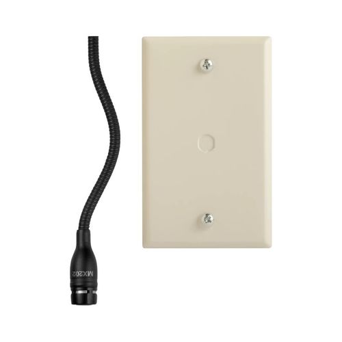 Shure Cardioid - Black Mini-Condenser for Overhead Miking, 30' Unterminated Cable, Plate Mount Preamp with Screw Terminals - MX202BP/C