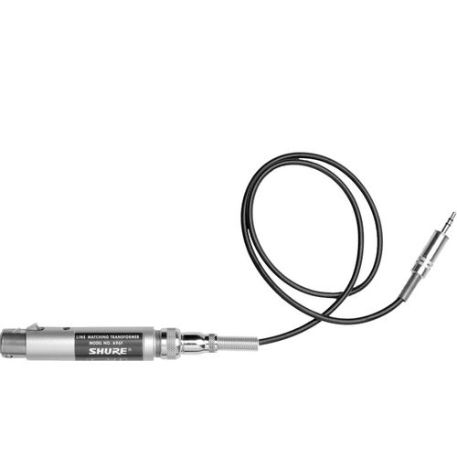 Shure Transformer; Low Z, Female XLR to Medium Z 1/8" Plug on Attached 2 Cable; DC Bias Filter - A96F