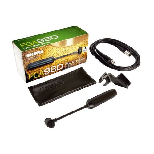 Shure Cardioid condenser gooseneck drum microphone - AP98DM drum mount, XLR-XLR cable - PGA98D-XLR