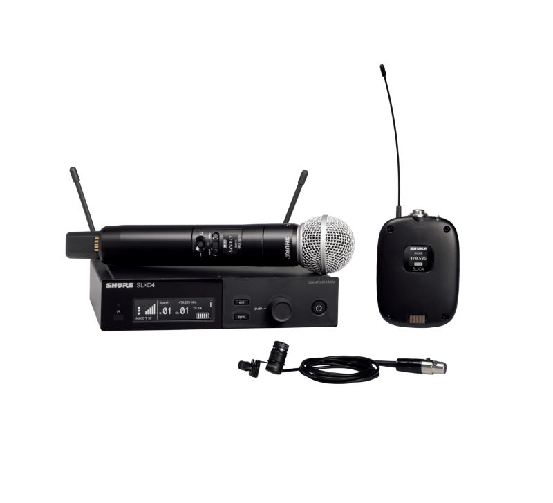 Shure Combo System with SLXD1 Bodypack, SLXD4 Receiver, SM58, and WL185