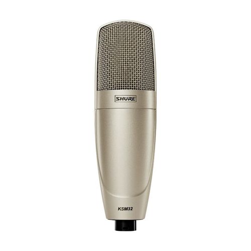 Shure Cardioid Studio Condenser MicrophoneStudio Model (Champagne), with A32SM and Aluminum Case - KSM32/SL