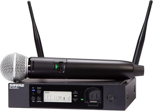 Shure Featuring the industry standard SM58 vocal microphone, the  half-rack GLXD24+/SM58 Dual Band Vocal System delivers superior, transparent digital audio. - GLXD24R+/SM58-Z3