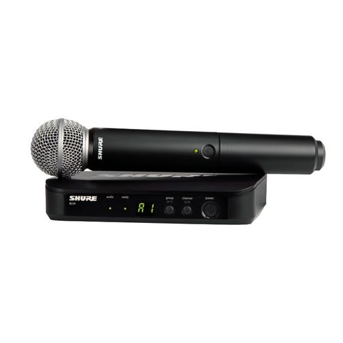 Shure Vocal System with (1) BLX4 Wireless Receiver and (1) Handheld Transmitter with SM58 Microphone - BLX24/SM58-H10