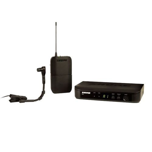 Shure Instrument System with (1) BLX4 Wireless Receiver, (1) BLX1 Bodypack Transmitter, and (1) WB98H/C Cardioid Condenser Instrument Microphone - BLX14/B98-H9
