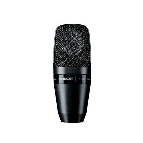 Shure Large-diaphragm side-address cardioid condenser microphone with shock-mount and carrying case - less cable - PGA27-LC